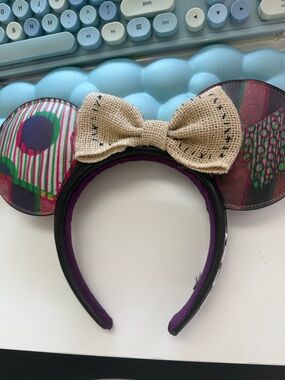 Nightmare Before Christmas Ear Headband with Beige Bow - Unbranded
